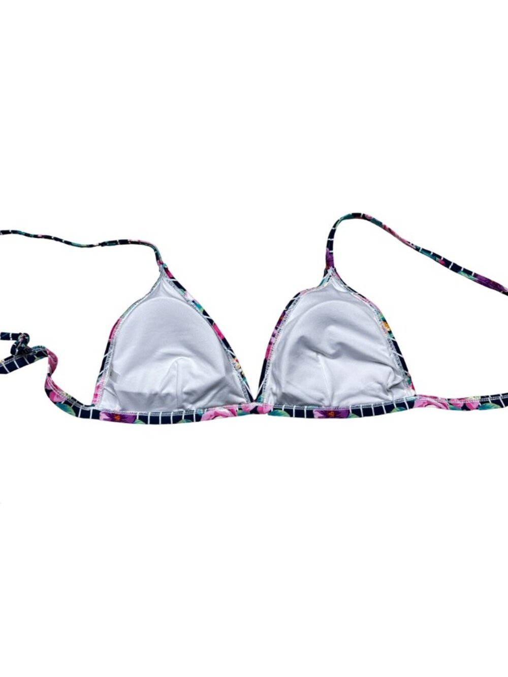 Cupshe Bikini Set Womens Large Striped Floral Two-Piece Swimwear High Waist NEW - Picture 2 of 13
